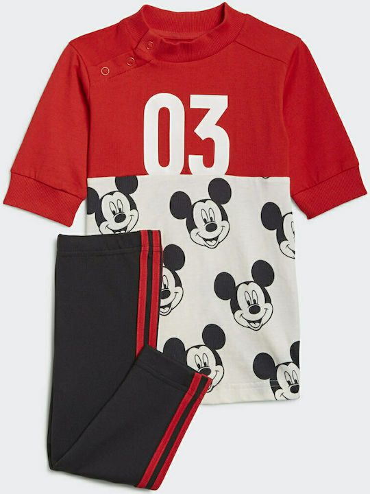 Adidas Σετ Φόρμας για Αγόρι Κόκκινο 2τμχ Disney Mickey Mouse
