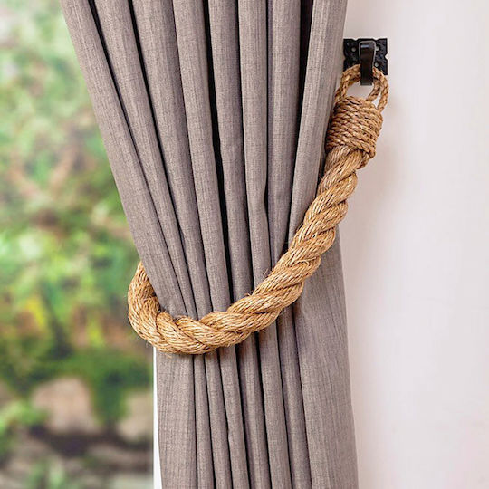 Freebox Tie-Back Snur din Țesătură Bej 1buc