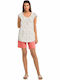 Vamp Summer Women's Pyjama Set Cotton White