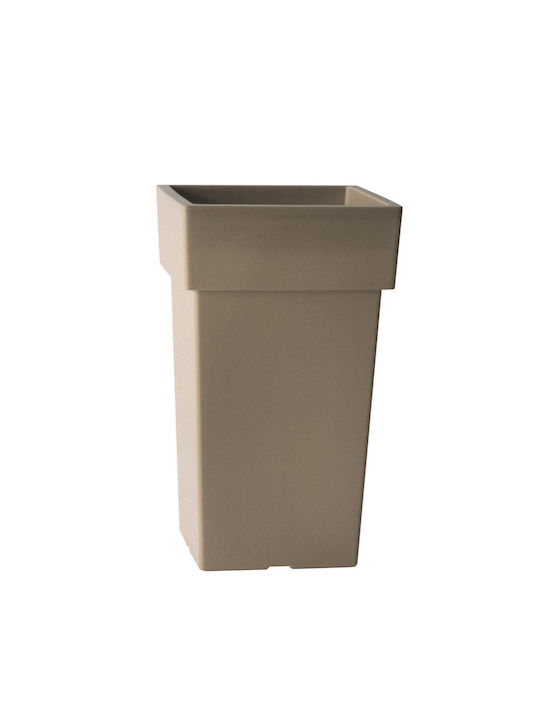 Viomes Linea Γλάστρα Πλαστική Taupe 21x21x38εκ.