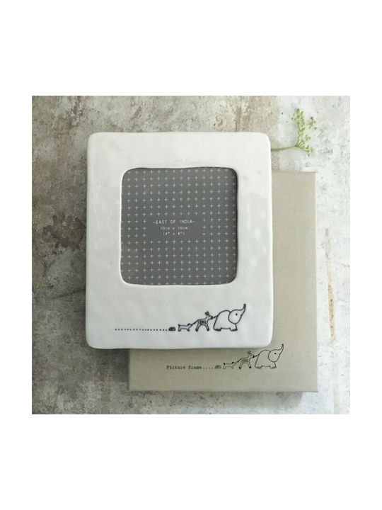 Synchronia Animal Photo Frame Ceramic with White Frame