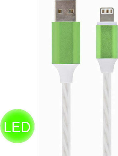 Cablexpert LED USB to Lightning Cable Πράσινο 1m (CC-USB-8PLED-G-1M)