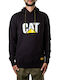 CAT Herren Sweatshirt Jacke mit Kapuze und Taschen Schwarz