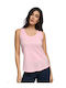 Bodymove Damen Sportlich Baumwolle Bluse Ärmellos Rosa