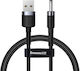 Baseus USB 2.0 Cable USB-A male - DC Μαύρο 1m CADKLF-G1