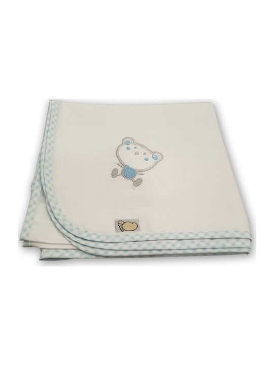 Figlio Bino Teddy Bear Cotton Swaddle Wrap White 72x80cm.