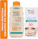 Garnier Ambre Solaire Ocean Protect High Protection Milk SPF50 200ml & Anti Age Super UV Face Cream SPF50 50ml Set with Sunscreen Body Lotion