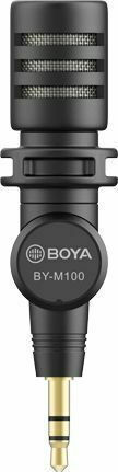 Boya BY-M100 Πυκνωτικό Μικρόφωνο 3.5mm Shock Mounted για Κάμερα σε Λευκό Χρώμα