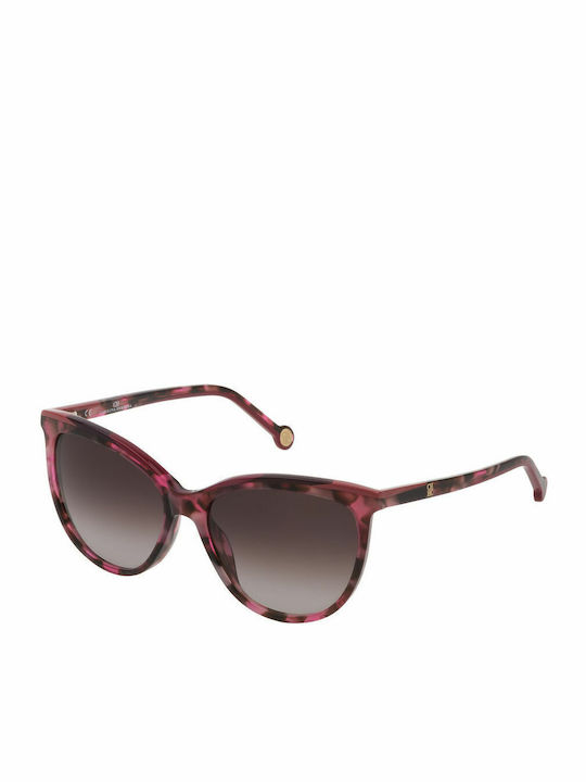 Carolina Herrera Women's Sunglasses with Brown Tartaruga Plastic Frame