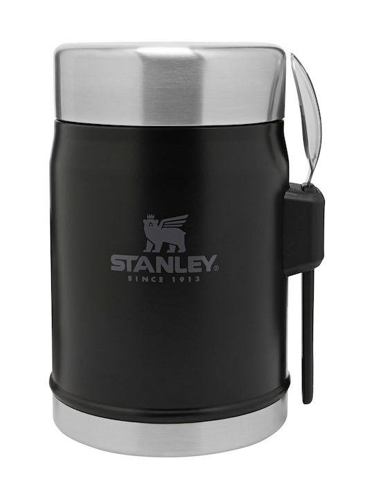 Stanley The Legendary Food Jar & Spork Cutie pentru Mâncare Termos Inox Negru mat Pebble 400ml 1buc