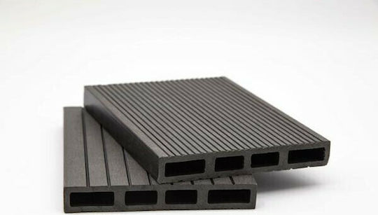 Newplan Ограда Deck на Градина Тъмно Сиво от WPC 360x14x2см Грив
