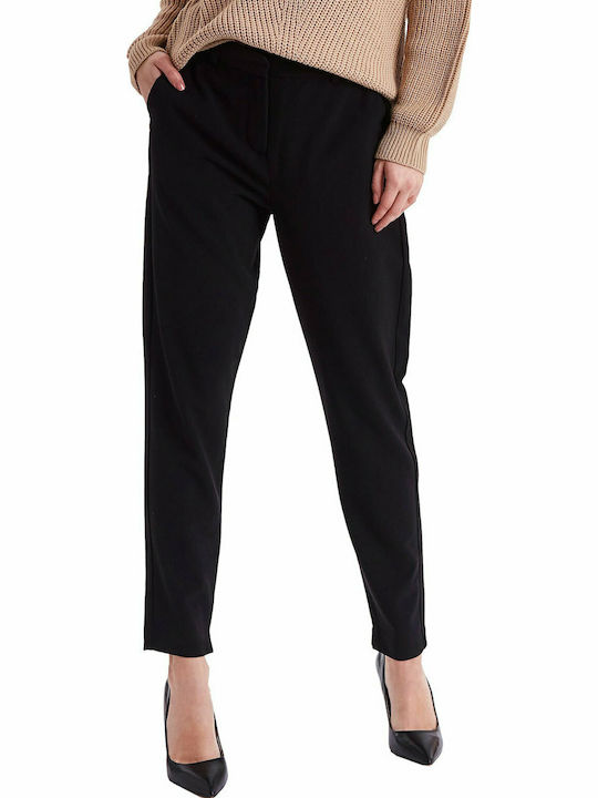 Happy Sizes Danta 20803141 Femei Tesatura Capri Pantaloni Negru