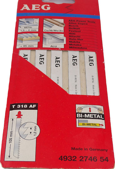 AEG Tools T318 AF Blade for Metal 105mm 5pcs
