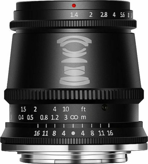 TTArtisan Crop Camera Lens 17mm f/1.4 Fixed for Micro Four Thirds (MFT) Mount Black