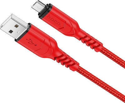 Hoco Victory X59 Împletit USB 2.0 spre micro USB Cablu Roșu 1m (HC-X59-MICUSB-RED) 1buc