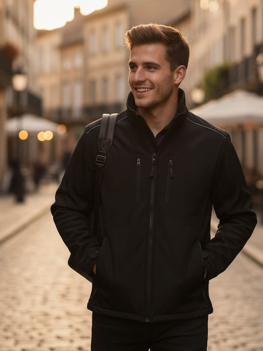 TRA651 Winter Softshell Waterproof and Windproof Men's Jacket Black