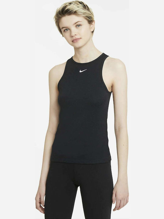 Nike Essentials Αμάνικη Γυναικεία Αθλητική Μπλούζα Μαύρη