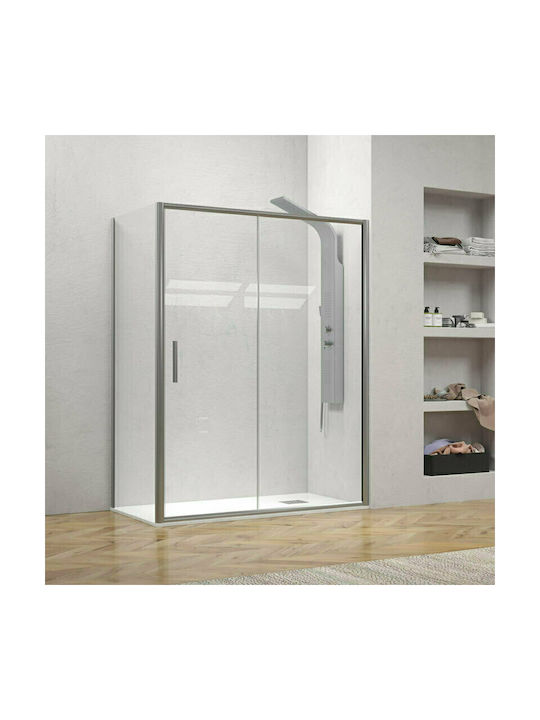 Karag EFE 400 NP-10 Cabin for Shower with Sliding Door 100x80x190cm Clear Glass Argento