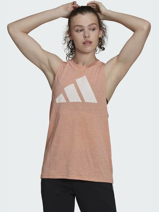 Adidas Winners Αμάνικη Γυναικεία Αθλητική Μπλούζα Ροζ