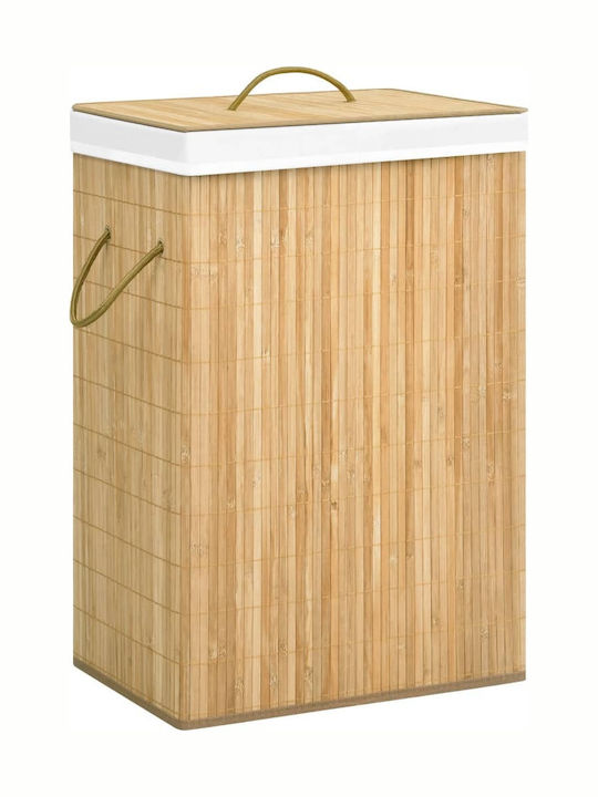 vidaXL Laundry Basket Bamboo with Cap 40x30x60cm Brown