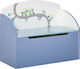 HomCom Children's Stool with Storage Space made of Wood Wooden Children's Toy Storage Chest Blue 58x20x28cm 1pcs