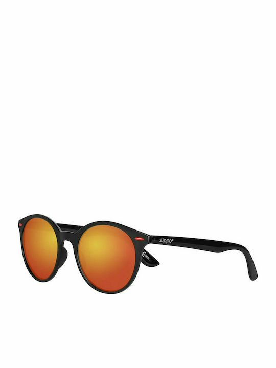 Zippo Sonnenbrillen mit Schwarz Rahmen und Orange Spiegel Linse OB70-03