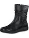 Jana Leather Women's Ankle Boots Platform Black