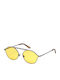 Web Unisex Sunglasses with Silver Metal Frame and Yellow Lens