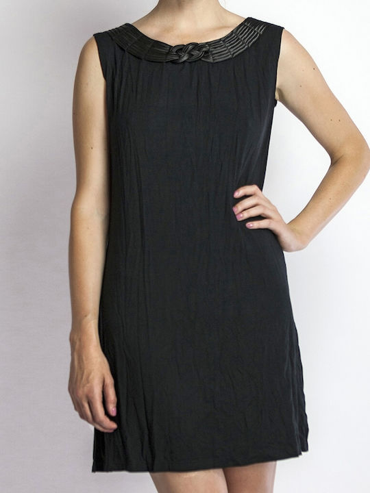 Luna 83059 Damen Mini Kleid Strand Schwarz