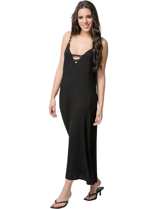 Luna Star Women's Maxi Dress Beachwear Black