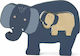 Дървено Детски Пъзел с Шипове Baby Mrs. Elephant за 1+ Години 2бр Trixie