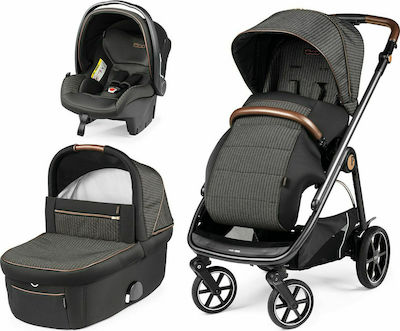 Peg Perego Veloce SL Modular 3 in 1 Fiat 500 Edition Adjustable 3 in 1 Baby Stroller Suitable for Newborn Gray 10.7kg 02828GS53SQ53