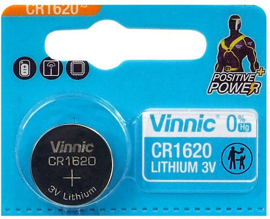 Vinnic Μπαταρία Λιθίου Ρολογιών CR1620 3V 1τμχ
