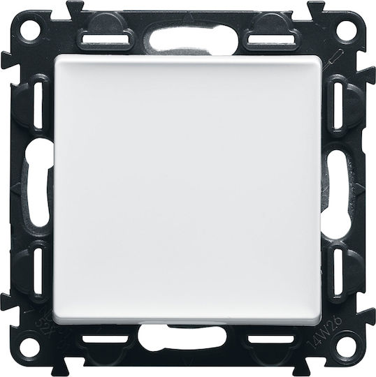 Legrand Valena Life Μπουτόν Κλιμακοστασίου NO-NC Χωνευτό 6A 250V σε Λευκό Χρώμα 752111