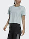 Fast Primeblue Γυναικείο Crop T-shirt Fast Drying με Διαφάνεια Halo Blue