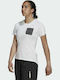 Adidas Terrex Pocket Graphic Women's Athletic Crop T-shirt Fast Drying with Sheer Polka Dot White