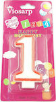 Viosarp Birthday Candle Number "1" in Red Color VC091-1