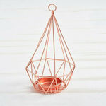 Bombonieră de Botez cu Ornament Rose-Gold din Metal 8.5x6cm