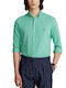 Ralph Lauren Men's Shirt with Long Sleeves Slim Fit Green