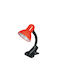 DictroLux 020042 Office Lamp with Flexible Arm for Socket E27 and Clip in Red Color