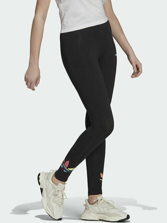 Adidas Adicolor Shattered Trefoil Γυναικείο Μακρύ Κολάν Ψηλόμεσο Μαύρο