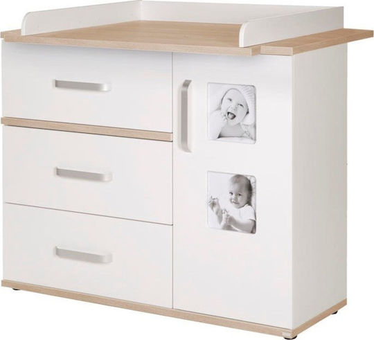 Pierrot Baby Dresser with 3 Drawers White 102x78x117cm Pierrot Baby Dresser with 3 Drawers White 102x78x117cm