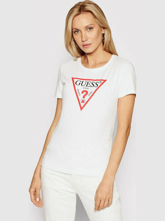 Guess Tricou Damă Alb