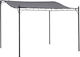 Pergolă De Grădină Din Metal Cu Tavan Gri 297x297x250cm