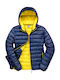 Bird Wasserdichtes Kinder Gestepptes Kurzes Jacke mit Kapuze Navy Blau