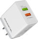 Somostel Charger Without Cable with 2 USB-A Ports Quick Charge 3.0 Whites (SMS-A17)