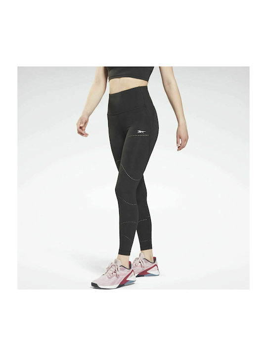 Reebok Lux Perform Perforated Women's Long Training Legging High Waisted Black