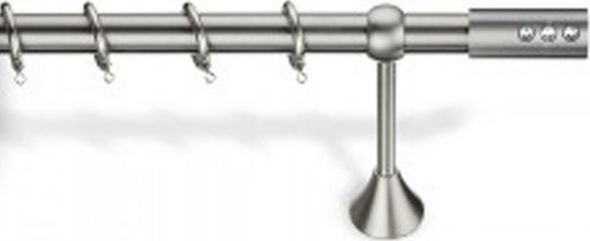 Viobrass Metallisch Vorhangstange Einfach Φ25mm 220cm Nickel Matte