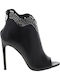 Leder Damen Stiefeletten Ankle Boots Schwarz