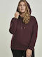 Urban Classics TB1524 Women's Hooded Sweatshirt Burgundy